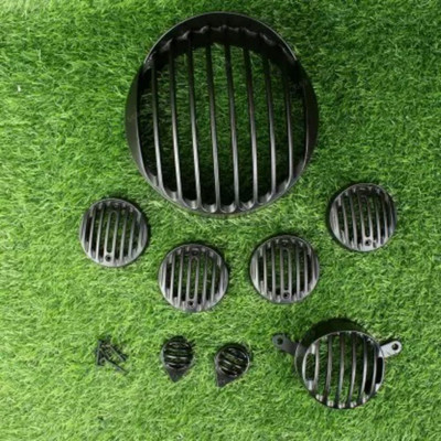 DOLSHACOB CLASSIC BLACK WITH CAP GRILL COMPLETE SET MADE IN INDIA Bike Headlight Grill(Black)