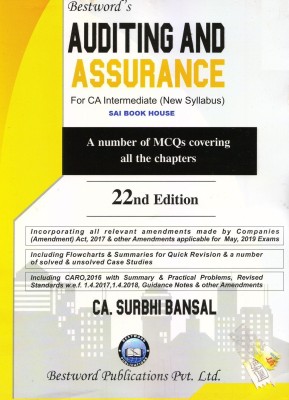 Bestword's Auditing And Assurance For CA Inter (New Syllabus) By CA. Surbhi Bansal For May 2019 Exams(English, Paperback, CA. Surbhi Bansal)