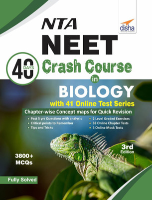 NTA NEET 40 Days Crash Course in Biology with 41 Online Test Series 3rd Edition  - 3800+ MCQs 3 Edition(English, Paperback, Disha Experts)