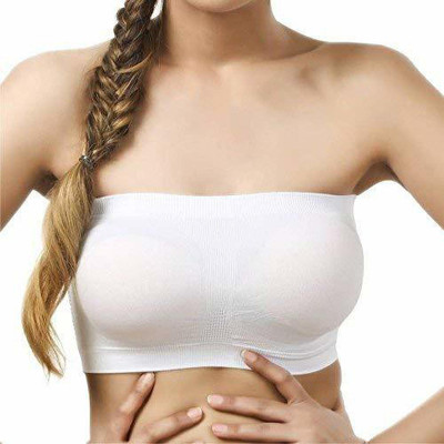 Pushpa Tube bra for Women & Girl in White color Women Bandeau/Tube Non Padded Bra(White)