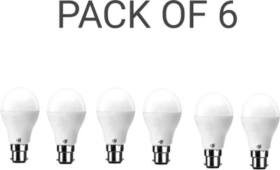 NEW INDIA LIGHTING 9 W Basic Standard B22 LED Bulb(White, Pack of 6)