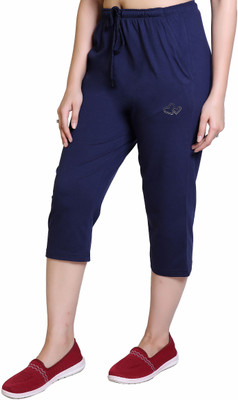 hifzaa Women Dark Blue Capri