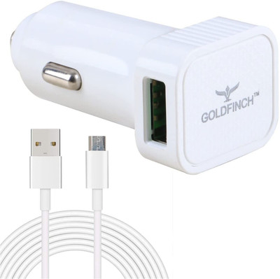 GOLDFINCH 18 W Turbo Car Charger(White, With USB Cable)