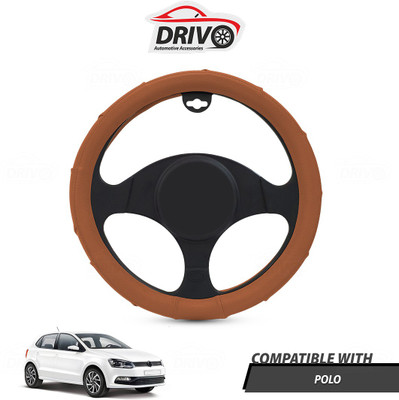 Drivo Steering Cover For Volkswagen Polo(Tan, Leatherite)
