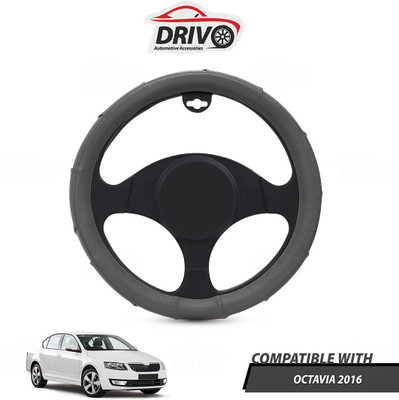 Drivo Steering Cover For Skoda Octavia(Grey, Leatherite)