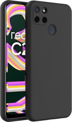 Bonqo Back Cover for Realme C25Y, Realme C21Y(Black, Camera Bump Protector, Pack of: 1)