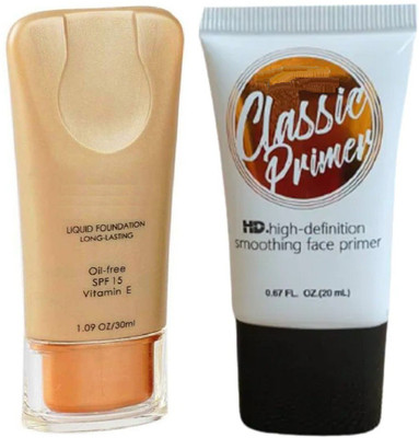 tanvi27 LONG LASTING MATTE FOUNDATION & GEL PRIMER WATER PROOF(2 Items in the set)
