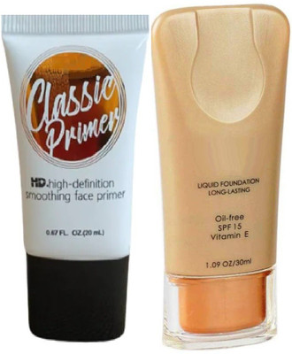 Latixmat FACE SKIN MAKEUP COMBO GEL BASED PRIMER WITH MATTE FINISH FOUNDATION(2 Items in the set)