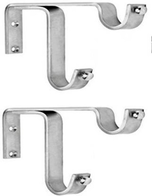 Walker's Decor Silver Rod Rail Bracket Metal(Pack of 2)