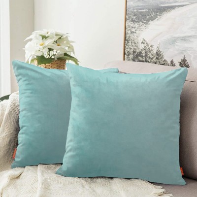 Bluegrass Plain Cushions Cover(Pack of 2, 40 cm*40 cm, Light Green)