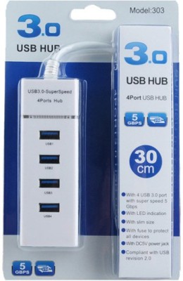 RHONNIUM Portable Mini USB Expander 4 Port USB 2.0 Hub Portable Mini USB Expander 4 Port USB 2.0 Hub-X44 Docking Station(White)