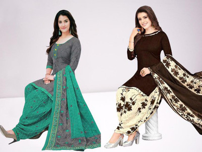 THIRA Crepe Printed Kurta & Patiyala Material