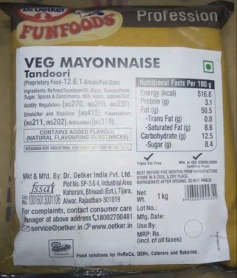 FUNFOODS by Dr. Oetker Tandoori Veg Mayonnaise 1kg 1000 g