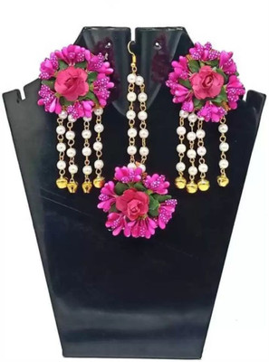 style revolver Fabric Red Jewellery Set(Pack of 1)