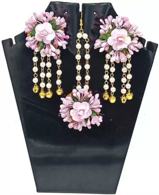 Ratson Fabric Pink, White Jewellery Set(Pack of 1)