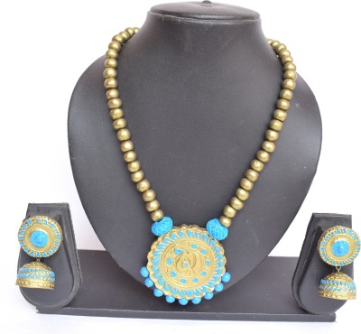 Kraft call Terracotta Gold, Blue, Multicolor Jewellery Set(Pack of 1)