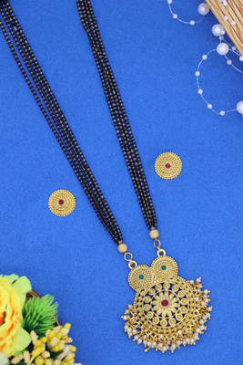 Springal Alloy Gold-plated Gold, Black Jewellery Set(Pack of 1)