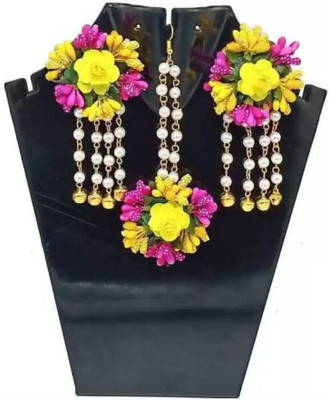 style revolver Fabric Pink Jewellery Set(Pack of 1)