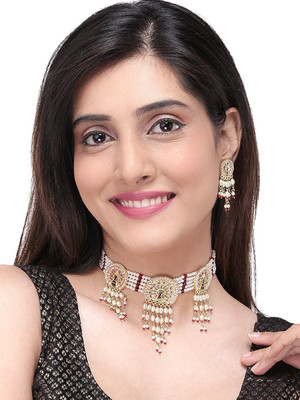 Arti creations Brass, Mother of Pearl, Alloy Gold-plated Multicolor Jewellery Set(Pack of 1)