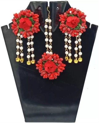 style revolver Fabric Red Jewellery Set(Pack of 1)