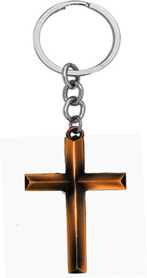 AFH Stainless Steel Stylist Copper Holy Jesus Crucifix Cross Decorative Gifting Key chain Key Chain