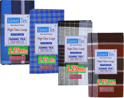 GOWRI TEX Checkered Multicolor Lungi