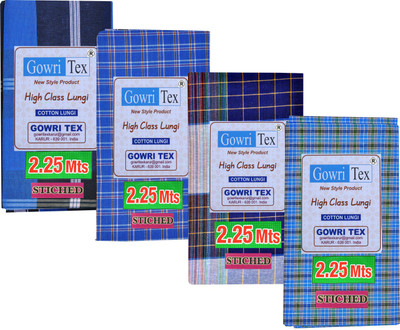 GOWRI TEX Checkered Multicolor Lungi