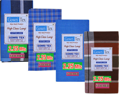 GOWRI TEX Checkered Multicolor Lungi