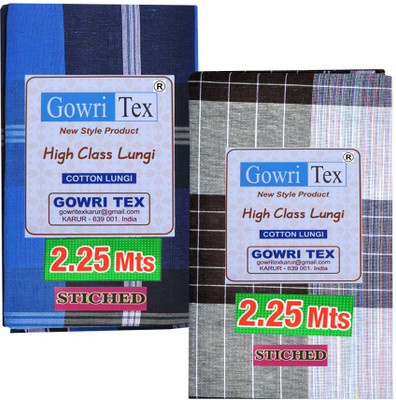 GOWRI TEX Checkered Multicolor Lungi
