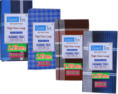 GOWRI TEX Checkered Multicolor Lungi
