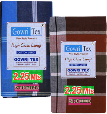 GOWRI TEX Checkered Multicolor Lungi