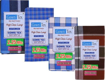 GOWRI TEX Checkered Multicolor Lungi
