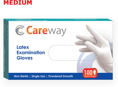Careway Latex Medical Examination Latex Examination Gloves(Pack of 100)