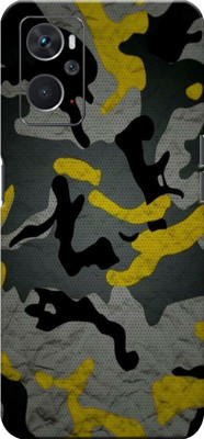 BugguSkin Camouflage Yellow Oppo K 10 5g Back skin Guard, Oppo K 10 5g Mobile Skin(Ultra Super Camouflage Yellow Skin With High Matte Finish.)