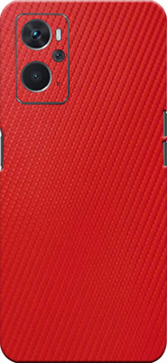 BugguSkin Red Carbon Fiber Oppo K 10 5g Back skin Guard, Oppo K 10 5g Mobile Skin(Red)