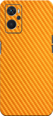 BugguSkin Golden Carbon Fiber Oppo K 10 5g Back skin Guard, Oppo K 10 5g Mobile Skin(Ultra Super Golden Carbon Fiber Skin With High Matte Finish.)