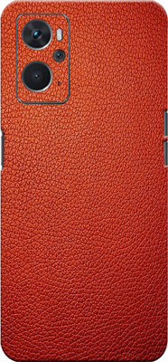 BugguSkin Red Leather Oppo K 10 5g Back skin Guard, Oppo K 10 5g Mobile Skin(Red)