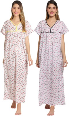 Upayogee Women Nighty(Red, Pink)