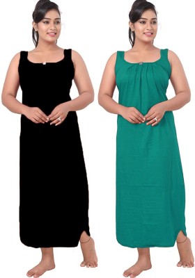 Unique Collection Women Chemise(Black, Dark Green)