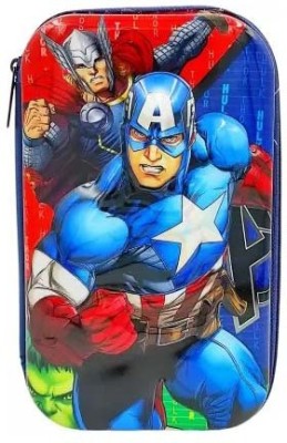 Ajit Steel 8D Captain America Art EVA Pencil Box(Set of 1, Multicolor)