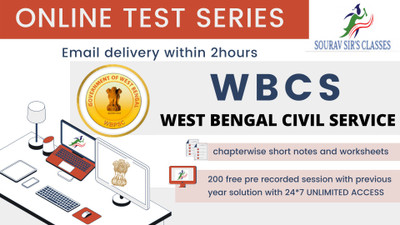 Material On WBCS Exam Online Test Series | Chapterwise, Topicwise Questions And Mock Tests With Solutions | Practice 3080 MCQs | 200 Free Classes (Email Delivery In 2 Hours)(Spiral, SOURAV SIR) Material On WBCS Exam Online Test Series | Chapterwise, Topicwise Questions And Mock Tests With Solutions | Practice 3080 MCQs | 200 Free Classes (Email Delivery In 2 Hours)(Spiral, SOURAV SIR)