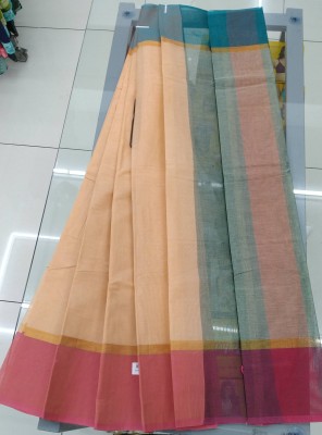 GLF Collections Solid/Plain Bollywood Pure Cotton Saree(Orange)