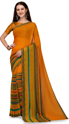 Anand Sarees Printed Daily Wear Georgette Saree(Yellow)