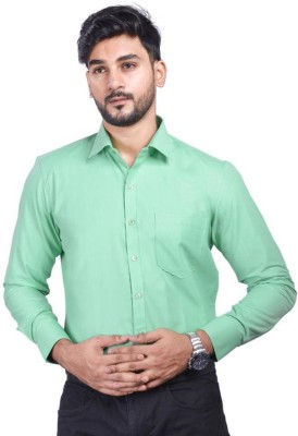 MAN-CHESTER Men Solid Formal Light Green Shirt