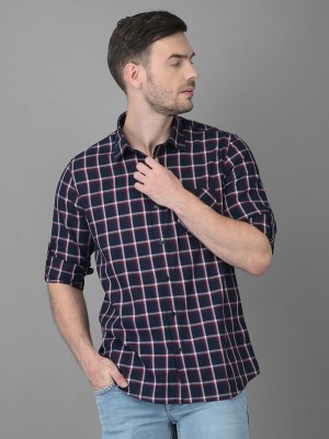 Canary London Men Checkered Casual Dark Blue Shirt