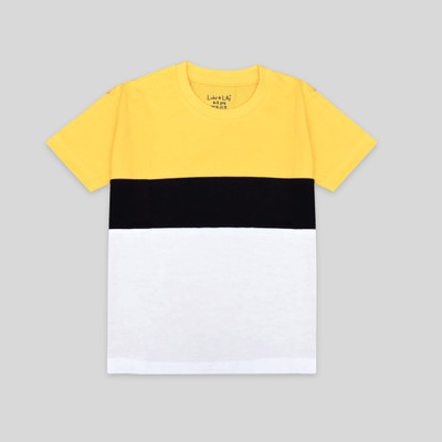 Luke and Lilly Boys Colorblock Cotton Blend Regular T Shirt(Multicolor, Pack of 1)