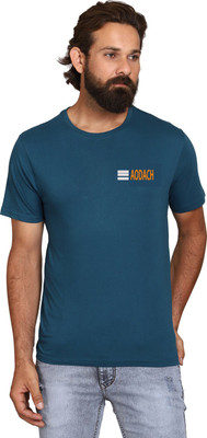 AODACH Solid Men Round Neck Green T-Shirt