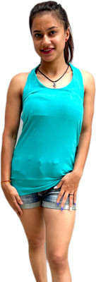 mystify Casual Solid Women Light Blue Top