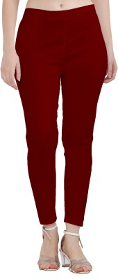 VEDANSH ENTERPRISES Slim Fit Women Maroon Trousers