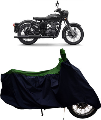 Tricway Two Wheeler Cover for Royal Enfield(Classic Stealth Black, Green)